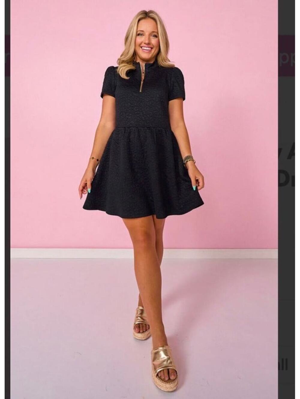 SSYS EUC Women's Black Lainey Everyday Puff Sleeve Dress Size XL